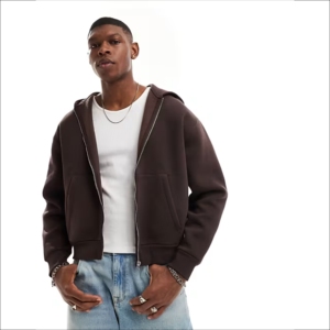 Sweat-shirts à capuche vintage de qualité supérieure avec fermeture éclair, broderie personnalisée, impression sérigraphique, strass, 100% coton, durables, pour hommes - Product Image 2