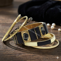 Bracelets en verre et en laiton, ensemble de bracelets au design indien, bijoux tendance et à la mode avec couleur et taille personnalisables pour unisexe