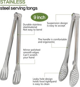 High Quality Stainless Steel 12 Inch Kitchen <b>Buffet</b> Tongs Quality Cooking Utensils 4 Pack Salad Tools - Product Image 2