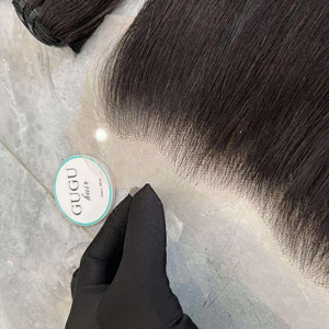 Color de Punta marrón nudo pequeño paquete de cabello crudo vietnamita y encaje frontal 13*4 vendedores doble dibujado a granel gran oferta de alta calidad - Product Image 3