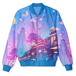 Cremallera Diseñe sus propias chaquetas Bomber de sublimación Chaquetas Bomber de sublimación de alta calidad Diseño de moda - Product Image 5