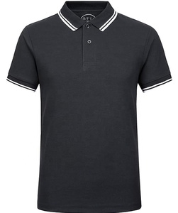 เสื้อสวมหัวผ้าสแปนเด็กซ์/ โพลีเอสเตอร์สำหรับผู้ชายสไตล์เรียบง่ายคลาสสิกสำหรับเสื้อคอป้องกันริ้วรอยแขนสั้น - Product Image 1