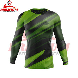 Rashguards à manches longues personnalisés pour MMA, BJJ, kickboxing, respirants, séchage rapide, UPF50+, antibactériens, écologiques, chemise de compression - Product Image 4