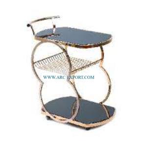 Chariot de service de nourriture de luxe de qualité supérieure attrayant nouveau look modèle moderne métal et verre meubles chariot de service de nourriture - Product Image 3