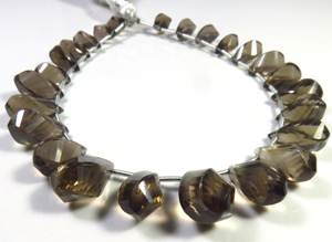 พลอยควอตซ์สโมคกี้ทรงหยดน้ำ ขนาด 10-17 มม. คุณภาพสูง สีน้ำตาลธรรมชาติ รูปทรงบิดเกลียว จำนวน 25 เม็ด ความยาว 9 นิ้ว สำหรับงาน DIY - Product Image 3