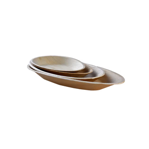 Assiettes d'oeufs durables en feuille de palmier Areca de forme ronde pour servir des aliments lors de mariages et d'événements de restauration - Product Image 4