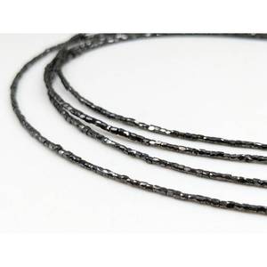 Perles tubulaires facettées 100% naturelles 1,3-2,5 mm, perles de diamant noir 14 pouces, taille de perçage 0,40 mm, collier pour la fabrication de bijoux - Product Image 4