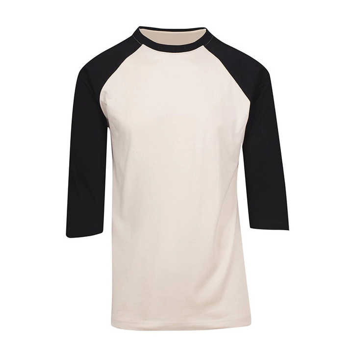 Nanchang Mens Two Tone Colour Block Tee 34 Long Raglan Sleeve Baseball T Shirt