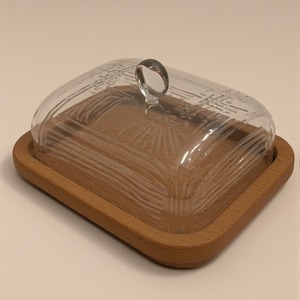 Decorative <b>Glass</b> Dome With Hammered Wooden Base <b>Cake</b> <b>Stand</b> Artisan Handmade Offering Accent For Kitchens - Product Image 5