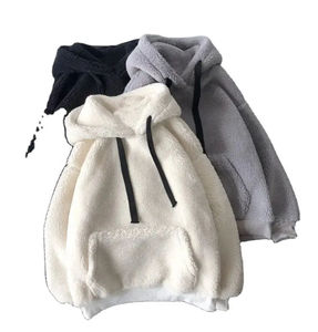 2025 Otoño Invierno ropa dulce cálido suave con capucha manga larga Casual sudaderas con capucha hombres algodón sólido sudadera con logotipo personalizado - Product Image 1