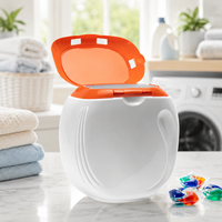 Boîte de rangement pour capsules de lessive en plastique avec couvercle anti-enfant certifié, pot de rangement pour capsules de lessive en PET, plusieurs tailles, ODM/OEM