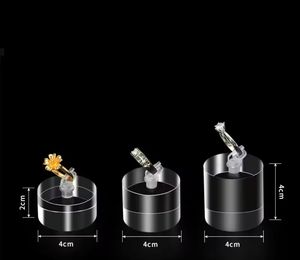 Elegant Cylinder-Shaped Acrylic Ring Holder <b>Block</b>: Stylish Display Solution for Jewelry Organization and Presentation - Product Image 3