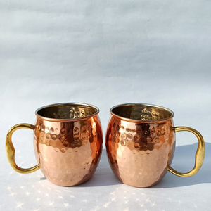 Meilleure vente avec poignée en laiton de tasse de mule en cuivre de prix bon marché faite par ''Ifkaa Exports PVT. LTD'' avec une tasse en cuivre pur de haute qualité - Product Image 5