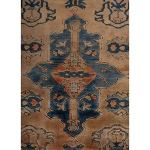 Tapis en laine noués à la main Aprezo, motifs abstraits rectangulaires en forme de médaillon rose et violet, style classique pour la maison - Pae-6484(Fr) - Product Image 3