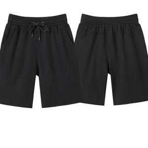 2026 Summer Fashion High Quality Cotton Men Casual Shorts <b>Drawstring</b> Waist Comfortable Black White Knee Length - Product Image 2