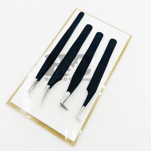 Pinzas nuevas, pinzas negras, logotipo privado, pinzas de extensión de pestañas negras de acero inoxidable, embalaje sostenible, visón de acero inoxidable - Product Image 5