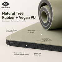 Tapis de yoga en caoutchouc naturel PU en forme de capsule avec logo personnalisé, écologique, en forme de pilule arquée, antidérapant, pour studio de Pilates