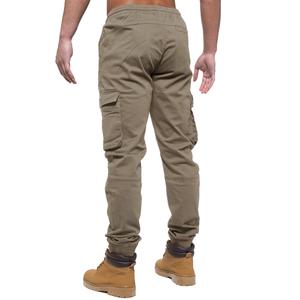 Pantalon de jogging cargo personnalisé pour hommes Pantalon de travail à taille élastique avec cordon de serrage avec plusieurs poches, Pantalon utilitaire et décontracté pour hommes - Product Image 6