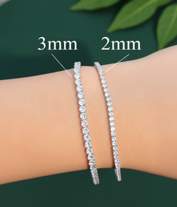 Pulsera de tenis Hip Hop Iced Out de oro blanco brillante chapado en oro de 14K con diamantes D VVS de 3mm, 4mm, 5mm, certificada IGI, regalo para mujer, fiesta - Product Image 2