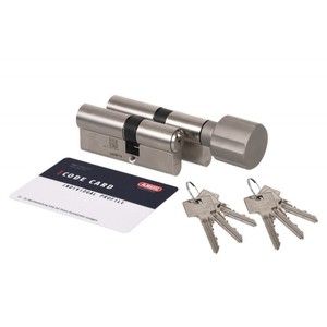Juego de cilindros de puerta ABUS S6 (55/50 + 55K/50) Níquel, 6 llaves, clase 6D - Product Image 1