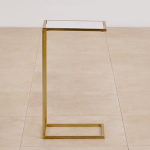 Mesa de mármol con combinación de blanco y oro para la decoración del hogar Aspecto atractivo Nuevo diseño - Product Image 2