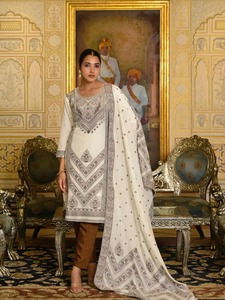 Women's Exquisite Fancy Handwork <b>Kurti</b> with Designer Bottom and Elegant Dupatta Set Premium Ready to Wear Ethnic Ensemble - Product Image 4
