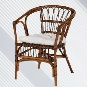 Elegante sillón de ratán Merly, asientos cómodos para muebles de sala de estar para jardín con Material de ratán tejido a mano duradero - Product Image 2