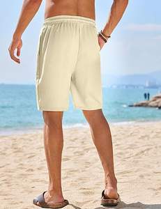 กางเกงวิ่งชายหาดสำหรับผู้ชายกางเกงขาสั้นเนื้อผ้าเชือกผูกเอวยางยืดสำหรับออกกำลังกายในยิมกางเกงขาสั้นลำลองแบบทึบฤดูร้อน - Product Image 3