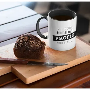 Taza de Diseño Minimalista Profesional, Impresa por Sublimación, Apta para Lavavajillas, Regalo Empresarial, con la Frase 'Trabajar con Profesionales' - Product Image 1