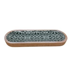 มาใหม่ถาดไม้รูปไข่สติกเกอร์ไม้มะม่วงเคลือบและตกแต่งตามธรรมชาติถาดเสิร์ฟและถาดตกแต่งจำนวนมาก - Product Image 2