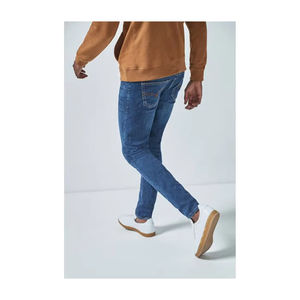 Jeans droits de haute qualité pour hommes, sur mesure, taille mi-haute, denim lavé, coupe slim, écologiques - Product Image 2