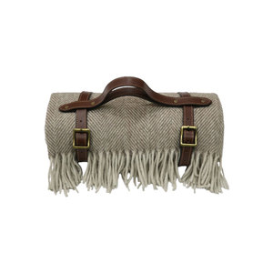 Manta lisa de espiga de color marrón suave con diseño personalizado a precio mayorista - Product Image 4