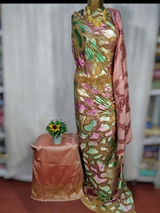 Splendeur Culturelle Somalienne Traditionnelle : Robe Longue de Mariage Ethnique pour Filles, en Velours Jacquard Tissé Uni, Style Maqbal Dirac, Longueur Cheville - Product Image 2