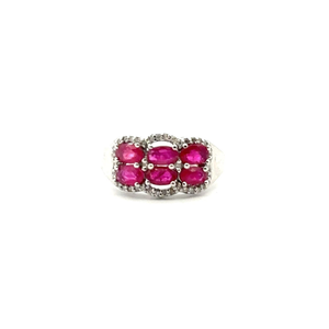 Magnifique bague statement pour femme en argent sterling 925 avec rubis taille brillant, style américain, pour mariage ou soirée, design classique unique - Product Image 1