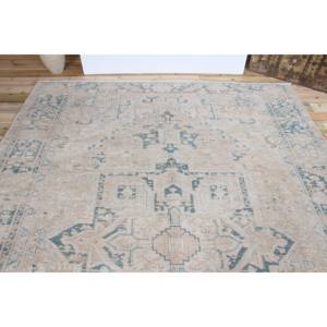 Alfombra Vintage, Alfombra Turca Extra Grande de 8x11.2 pies, Alfombra de Lana Marrón con Diseño Geométrico - Product Image 4