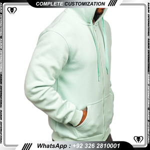 Personnalisable Heavyweight Relaxed Fit Full Zip Hoodie Casual Fleece Embroidered Techniques Solid Color Oversize Design for Winter - Product Image 5