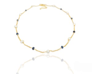 925 <b>Sterling</b> <b>Silver</b> Iolite Quartz and Pearl <b>Necklace</b> With Gold Plated Best Gift for Valentines Day and New Year - Product Image 5