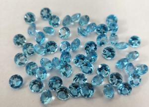 Topacio azul suizo natural Corte redondo 6mm Facetado-Topacio azul suizo suelto Redondo - Product Image 3