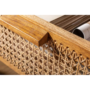 Armoire en bois de manguier en rotin Unité de stockage en bois d'acacia indien Meubles rustiques faits à la main OEM/ODM Exportateur Conception personnalisée - Product Image 2