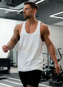 Wholesale Bodybuilding Muscle Fit Workout Fitness Sportswear <b>Vests</b> Athletic <b>Stringer</b> Solid Racerback Gym Wear Tank Top For Men - Product Image 4