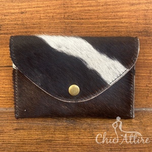 กระเป๋าใส่เหรียญหนังวัวแท้ขนาดเล็กเคสใส่บัตรแบบตะวันตกกระเป๋าสตางค์กระเป๋าหน้าบางสำหรับผู้หญิงใส่บัตรเครดิต/ซองใส่เงินสด - Product Image 1