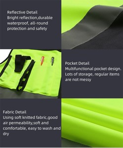 เสื้อกั๊กนิรภัยสะท้อนแสงสำหรับงานสร้างถนนเสื้อทำงานสำหรับคนงานรักษาความปลอดภัยรถจักรยานยนต์ออกแบบได้ตามที่ต้องการ - Product Image 3