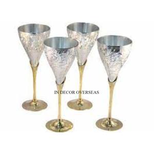 Best Seller Silver Shiny Polished Aluminum Casted Fancy Designer Base Stand For Clear Glass <b>Goblet</b> Red Wine Drinkware Supplies - Product Image 5