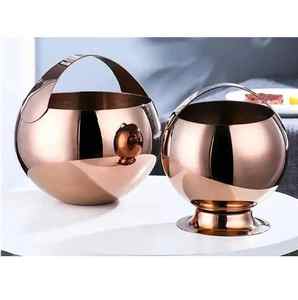 <b>Gold</b> Plated Mirror Polished Premium Insulated Aluminum <b>Ice</b> <b>Bucket</b> with Tong for Chilled Drinks and Easy Serving Metal Cooler - Product Image 2