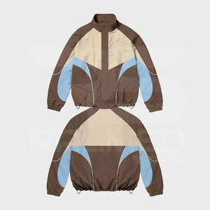 Veste à glissière et pantalon et short ensemble 100% Nylon coupe-vent survêtement goutte épaule étanche survêtement pour hommes OEM - Product Image 2