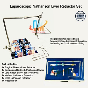 ชุดเครื่องมือถ่างอวัยวะตับผ่านกล้องผ่าตัดแบบส่องกล้อง Nathanson คุณภาพสูง ผลิตจากเหล็กกล้าผ่าตัดเกรดพรีเมียม รุ่น OMI-ENT-0042 ได้รับการรับรองมาตรฐาน ISO/CE ใช้ซ้ำได้ | - Product Image 2