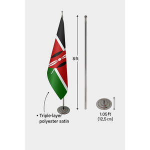 Drapeau d'intérieur officiel du Kenya, drapeau d'intérieur personnalisé avec logo, impression numérique, drapeau de voiture, en plastique, polyester, soie, aluminium - Product Image 6