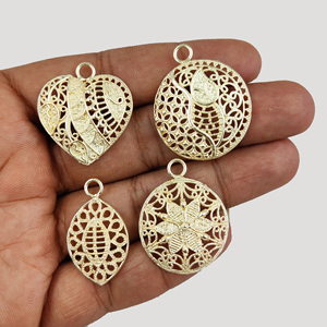 Charme miniature en forme de cœur en laiton plaqué or 27 mm multicolore pour femmes, bijoux de mode, pendentif, fabrication de colliers, composants - Product Image 4
