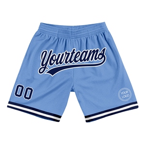 Industrie Direct Engro Sportswear Short de basket-ball personnalisé bleu clair marine-blanc authentique Short de basket-ball rétro - Product Image 1
