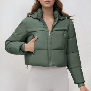 Manteau en duvet rembourré à bulles pour femmes, surdimensionné, doudoune pour l'hiver, avec logo personnalisé, vestes à fermeture éclair - Product Image 5